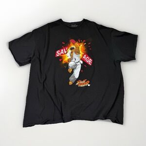 Street Fighter Graphic T-Shirt 4XL Black Savage Ryu Made In USA Capcom Gaming